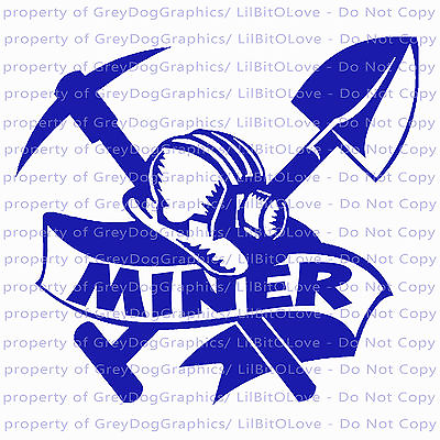 #ad Miner Decal with Hard Hat Pick Axe and Shovel Vinyl Decal Sticker Mining Mine $4.95