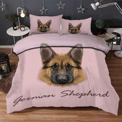#ad Brown Police Dog Printing Quilt Duvet Cover Set Twin Home Textiles Pillowcase $74.99