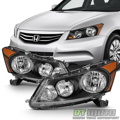 #ad For Black 2008 2012 Honda Accord 4 Door Sedan Headlights Headlamps LeftRight $84.99