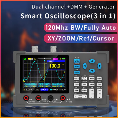 #ad 3in1 Handheld Oscilloscope Multimeter Signal Generator Dual Channel 120Mhz N4Y9 $113.99