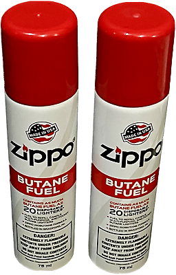 #ad Zippo Butane Fuel Authentic 75ml. In Each Can x2 Two Cans **Free Shipping** $12.95