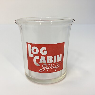 #ad Vintage LOG CABIN SYRUP small glass beaker $20.00
