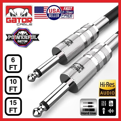 #ad 1 4” Male to 1 4” Male TS Mono Plug Guitar Bass Instrument Amp Pedal Patch Cable $7.99