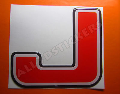 #ad 3D Stickers Resin Domed LETTER J Color Red 100 mm 4 inches Adhesive Decal $7.99