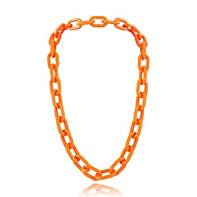 #ad Colorful Acrylic Resin Chain Choker Necklace Chunky Paperclip Chain Collar $13.99