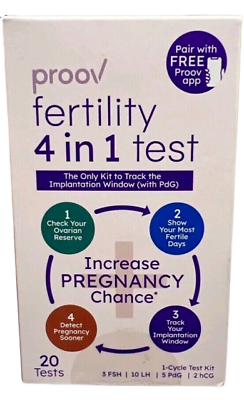 #ad Proov Fertility 4 in 1 Test 1 Cycle Test Kit 20 tests Exp: 01 25 $12.00