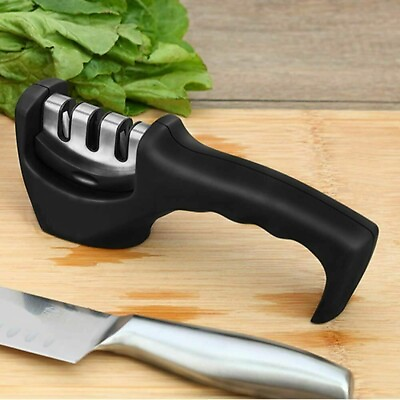 #ad 3 Stages Knife Sharpener PROFESSIONAL CHEF GRADE SYSTEM Tool Ceramic Tungsten $4.99