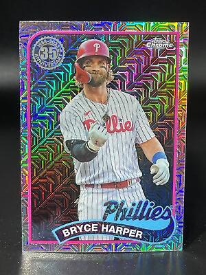 #ad 2024 Topps Series 1 BRYCE HARPER Phillies #48 Chrome 1989 Silver Mojo QTY $4.49