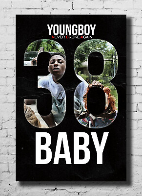 #ad X266 YoungBoy 38 Baby Rap Music Fabric Poster Art 40 24x36 $7.50