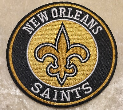 #ad New Orleans Saints 3.5quot; Round Fleur de Lis Iron Sew On Embroidered Patch USA $5.95
