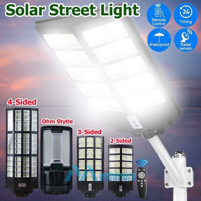 #ad 1600W 2000W Solar LED Street Lights Motion Sensor Commercial Parking Lot Light $84.85