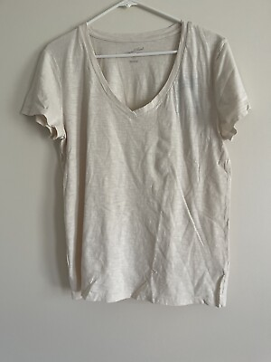 #ad Nwt Target 3X Cream V Neck T Shirt Short Sleeve Unversial Threads 630 $8.97