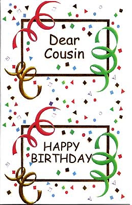 #ad 1 Birthday Card for Dear Cousin Sweet Special Love You Gold Foil w Envelope $3.55