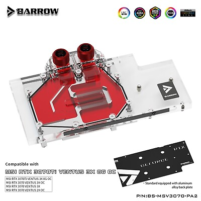 #ad Barrow GPU Water Cooling Block w Backplate for MSI RTX3070 VENTUS BS MSV3070 PA2 $112.24