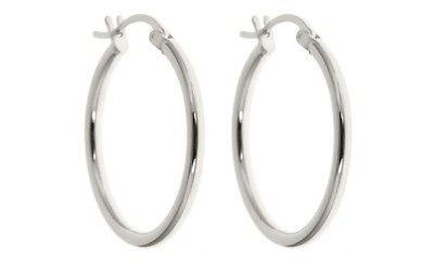 #ad Real Solid 925 Sterling Silver 1quot; Thin Solid Hoop Earrings Sterling Silver Hoops $8.99