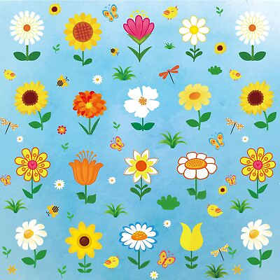 #ad 480 Pieces Spring Flower Stickers for Kids Self Adhesive Multicolored Flowers... $14.76