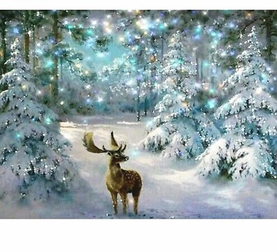 #ad Christmas Diamond Painting 5d DIY Deer Mosaic Winter Embroidery Craft Decoration $12.79