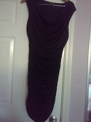 #ad Express Women#x27;s Black Dress Sz L sleeve less stretch $19.99