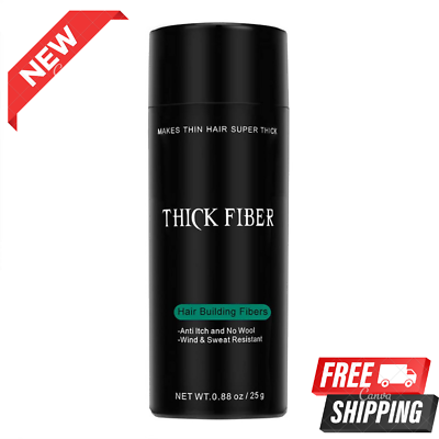 #ad THICK FIBER Hair Building Fibers for Thinning Hair amp; Bald Spots BLACK 25g Bo $29.00