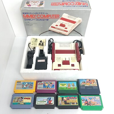 #ad Nintendo Famicom in box Japanese original Console 8 games Super Mario HVC 001 $139.99