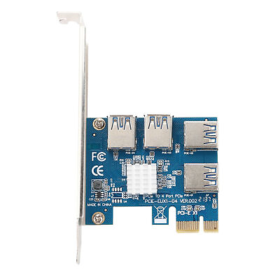 1 to 4 PCIE Splitter PCI E to 4 Port External USB3.0 Adapter Expansion Card Q7A0 $13.15