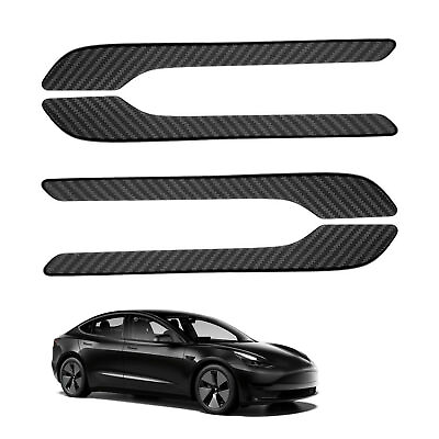 #ad For 2017 2023 Tesla Model 3 Y Door Handle Sticker Cover Matte Carbon Fiber Color $13.99
