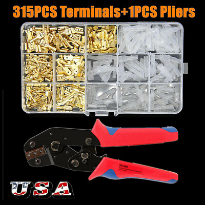 #ad 315PCS Terminal Crimping Tool Crimper Connectors Set Female Male Spade Terminals $28.59