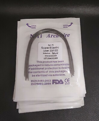 #ad 50 Packs Dental Orthodontic Super Elastic NITI Arch Wires Natural Rectangular $60.71