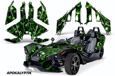 #ad Roadster Graphics Kit Decal For Polaris Slingshot SL 2015 2023 APOKALYPTIK GRN $599.99