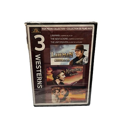 #ad Lawman 1971 Kentuckian 1955 Unforgiven 1960 DVD Burt Lancaster Triple Feature $12.99