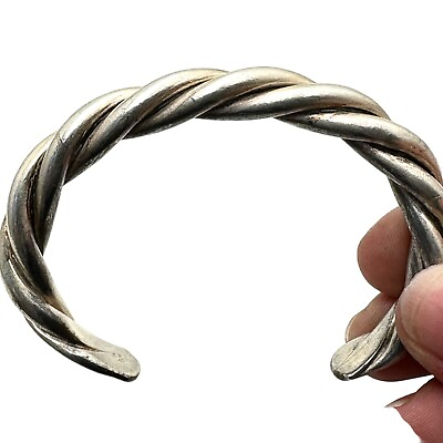#ad Silpada Womens Bracelet Sterling Silver Twisted Cable Cuff 7 Inch $98.99