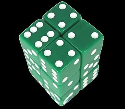 #ad 1 Dozen Green Dice 16mm Comes with an Organza Storage Bag $12.99