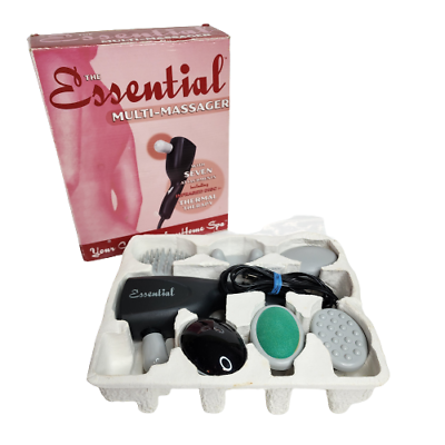#ad The Essential Multi Massager With 7 Different Heads Massage Gun Black $21.71