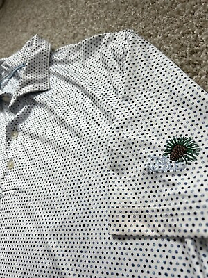 #ad Peter Millar Pine Needles Polo Shirt Mens M Summer Print Performance Golf $34.95