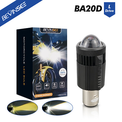 #ad BA20D LED Motorcycle Headlight Bulbs Lens Projector Super Bright 30W 3000LM $15.99