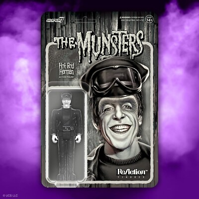 #ad Super7 • The Munsters • Hot Rod HERMAN Grayscale Figure • 3 ¾ in • Ships Free $28.99