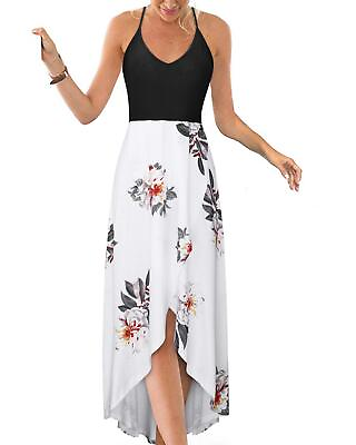 #ad KILIG Women#x27;s V Neck Sleeveless Casual Summer Sundresses Asymmetrical Patchwork $33.39