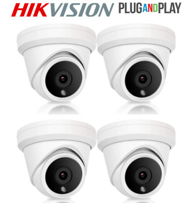 #ad Hikvision Compatible 6MP Mini IP Camera POE Turret Dome Style with Audio 4pack $209.99