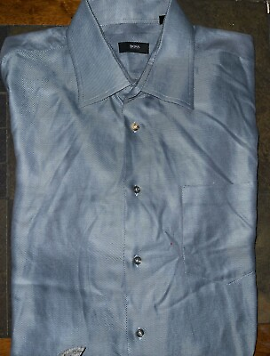 #ad Mens Boss Hugo Boss Long Sleeve Striped Button Front Shirt Size 17 1 2 44 EUC $17.99