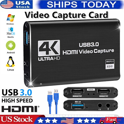 #ad 4K Audio Video Capture Card HDMI to USB 3.0 Game Capture Card Full HD For Switch $19.00