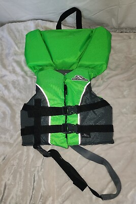 #ad Stearns Heads Up Child Nylon Vest Life Jacket 30 50lbs Green Type 2 pfd. $20.76