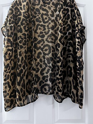 #ad Emery Rose Womens Leopard Kimono Sheer 2X NWOT $10.00