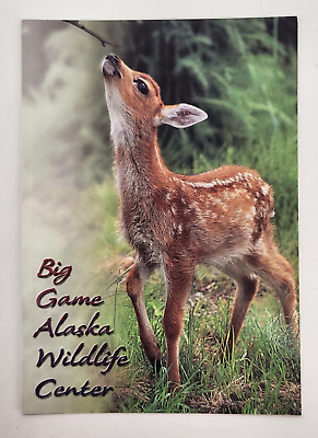 #ad Postcard Big Game Alaska Wildlife Center Sitka Black tailed Deer fawn Unposted $2.00