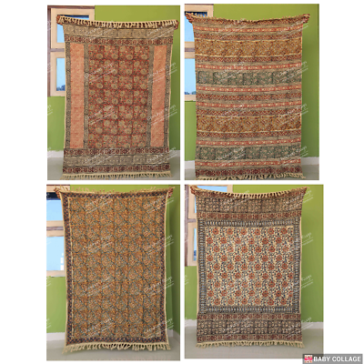 #ad Indian Soft Cotton Throws Blankets for Sofa Hand Loom Hand Block Printed Throws $83.30