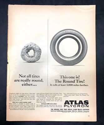 #ad Life Magazine Ad ATLAS PLYCRON Tires 1965 Ad $1.00