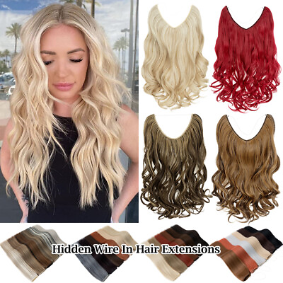 #ad Hidden Wire In Hair Extensions Secret Miracle Ring 100% Real as Human Thick Long $12.90