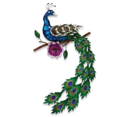 #ad Colorful Peacock Bird Metal Wall Decoration 11 x 22.5 x 1 Inch $59.98