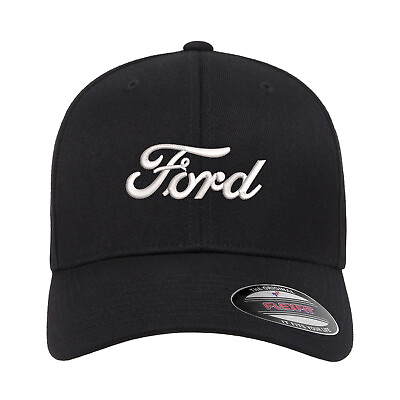 #ad Ford Logo Embroidered Flexfit Fitted Baseball Cap Hat F 150 Mustang Focus $23.99