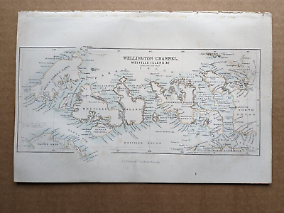 #ad c1856 Wellington Channel Melville Island Canada antique vintage engraving GBP 6.50