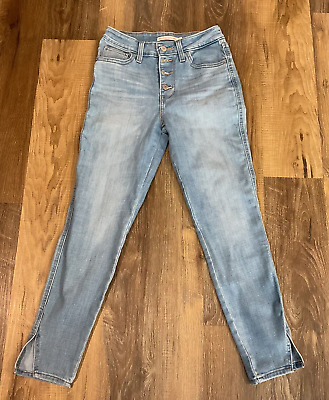 #ad Levis 721 High Rise Skinny Ankle Denim Jeans Womens 26x26 Light Wash Button Fly $14.99